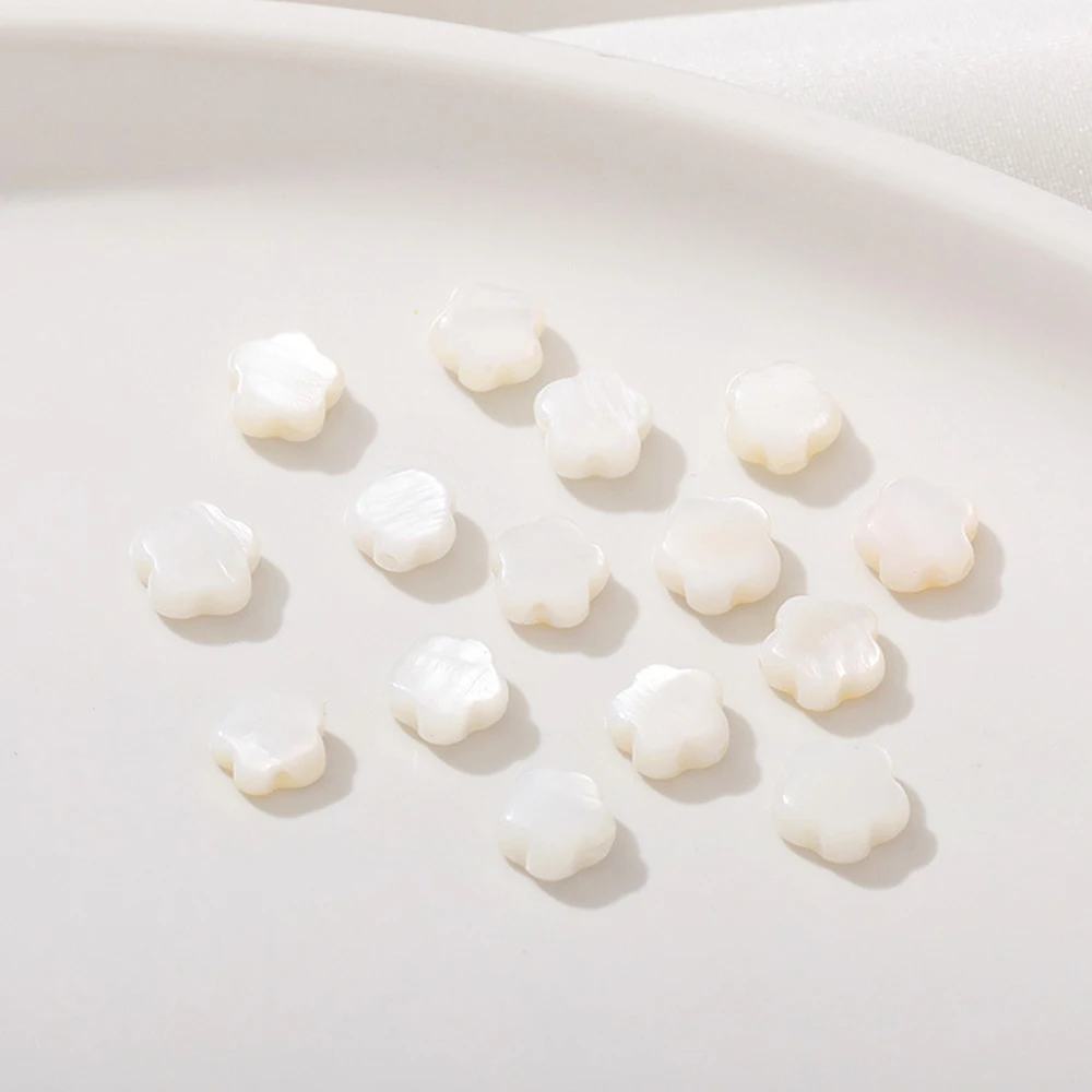 20Pcs White Shell Love Heart Leaf Flower Through Hole Bead Spacer Bead DIY Bracelet Necklace Jewelry Making view 6