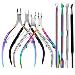 Colorful Cuticle Nippers Cuticle Cutter Clippers Nail Manicure Scissors Trimmer Dead Skin GelRemover Pusher Stainless Steel Tool