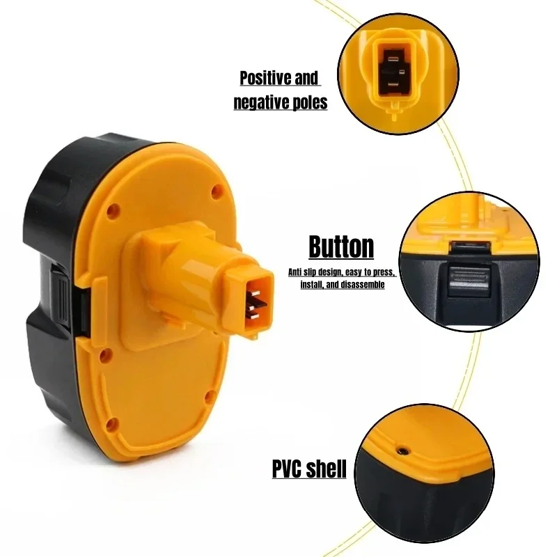 Ni-MH Power Tool for Dewalt DC9096 DE9039 DE9095 DW9098 DE9503 DW9096 Replacement Battery 18V 6800mAh DC9096