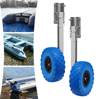 Inflatable Boat Trailer Wheel Set Foldable Small Easy to Assemble Launching Wheel for Beach Moves