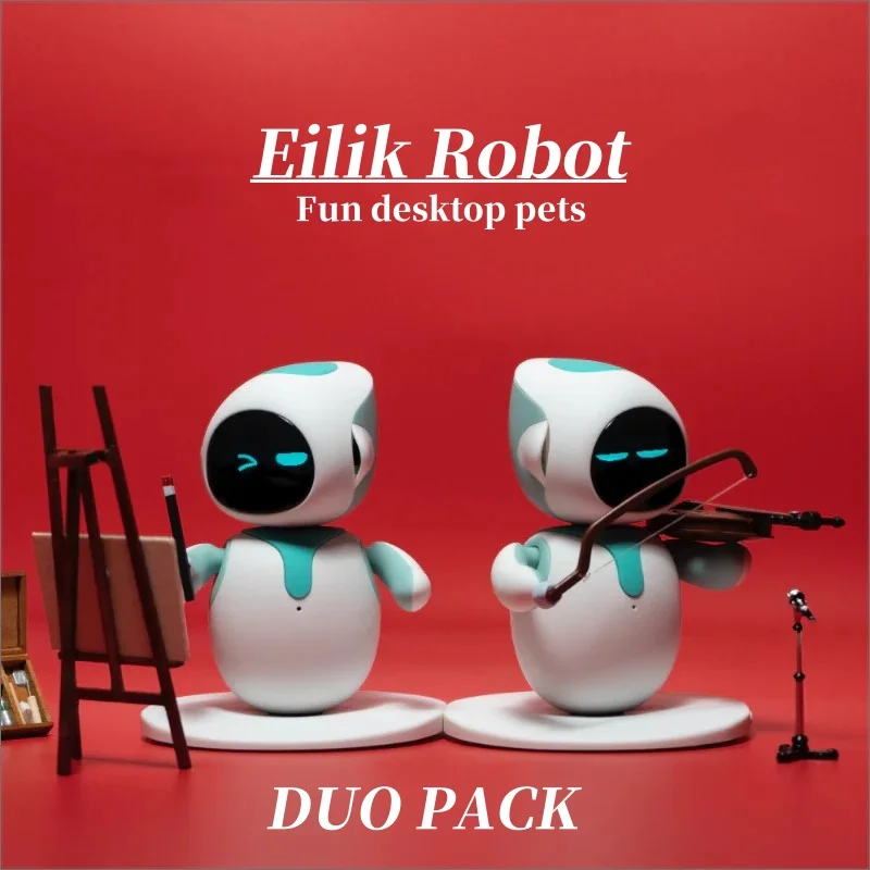 

Duo Pack Eilik Robot Smart Accompany Lovely Blue AI Artificial Intelligence Robots for Children and Adults Desktop Pets