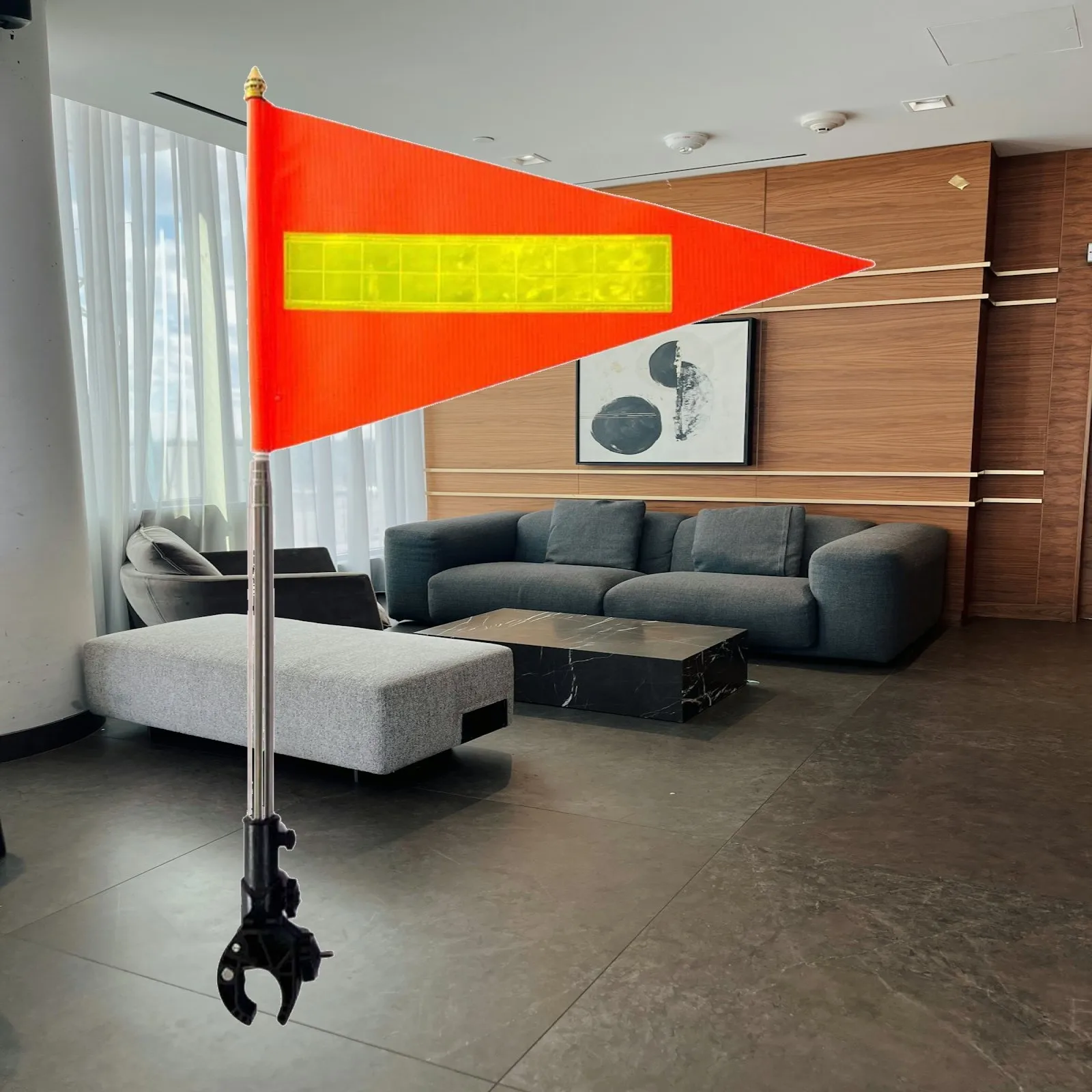 Durable Stainless Steel Golf Cart Flag Pole Adjustable Reflective Strips Flag Holder for Outdoor Boats Bicycles and Strollers