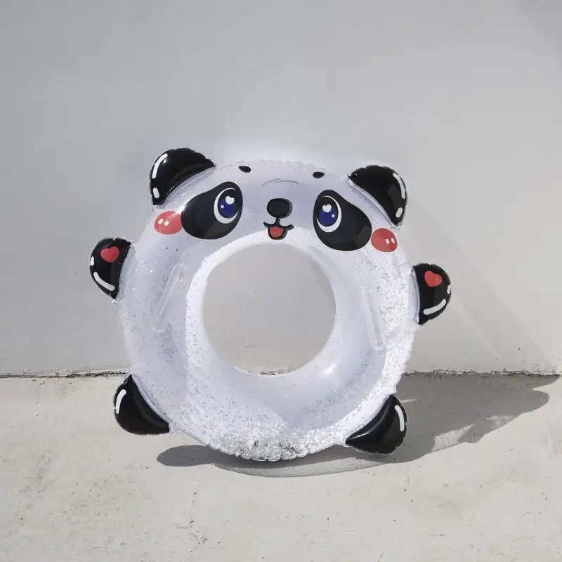 

96GC Kids Water Float Swimming Ring Backyard Pool Panda Float Ring for w/ Handle Interactive Garden Water Beach for Play Acce