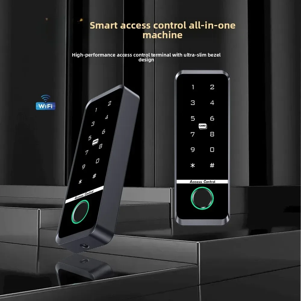 WIFI mobile phone remote waterproof access control all-in-one machine,very narrow frame touch screen fingerprint touch access