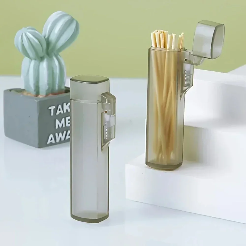 Portable Plastic Toothpick Case - Clear Toothpick Holder for Outdoor Travel, Kitchen, and Restaurant Supplies