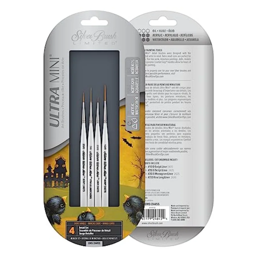 

Silver Brush UMS-2445S Ultra Mini Short Handle Brush 4 Per Pack