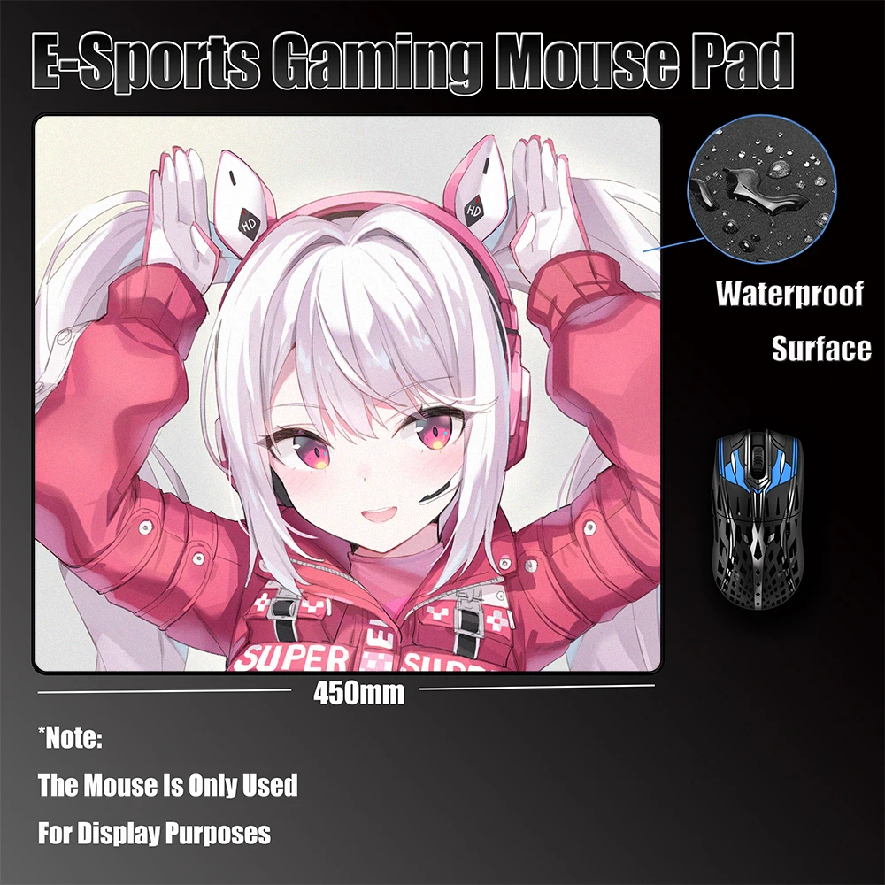 

Cute Anime Girl Rubber Mouse Pad Office Kawaii Laptop Desk Mat 45*40cm Premium Locking Edge Mousepad Waterproof Game Mouse Mat