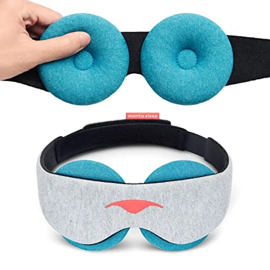 

Manta Cool Sleep Mask Blackout Eye Mask with Reusable Cooling Pads, Zero Eye Pressure and Adjustable Strap for Soothing Cool Re