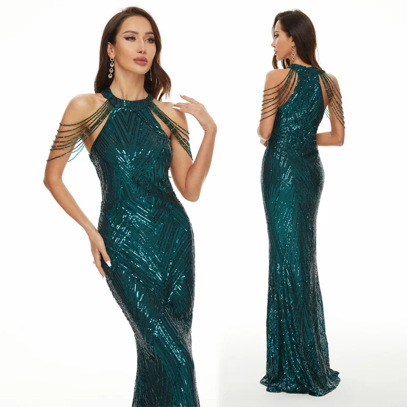2025 Abito lungo da sera a sirena argento Femme Abiti Abito da damigella d'onore Mariage Robe Vestidos