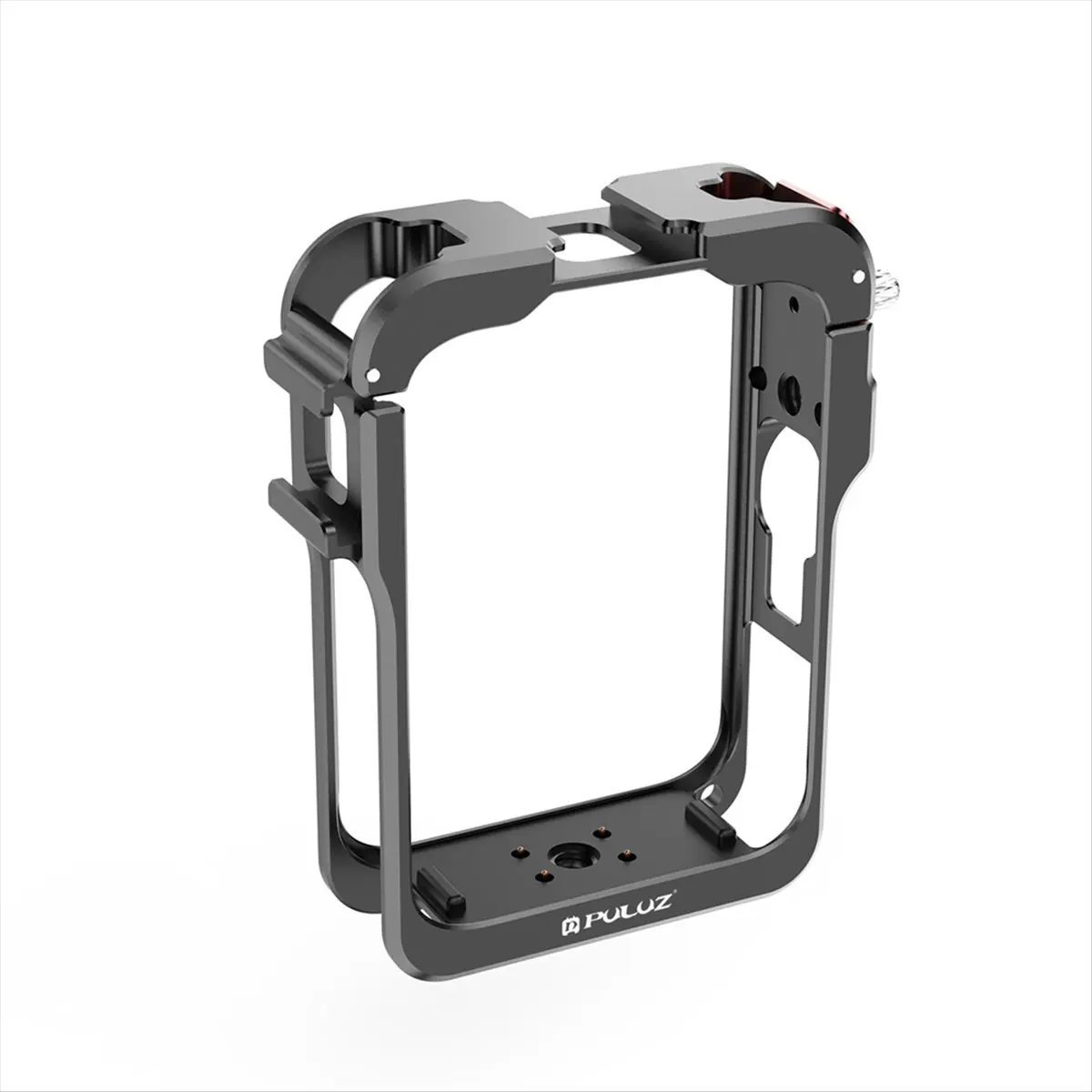 M05K PULUZ Magnetic Camera Cage for DJI Osmo 360, Dual Cold Shoe Expansion Frame with Silicone Lens Cap