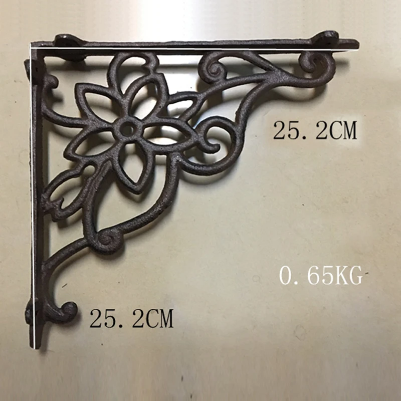 2pcs/lot Antique Floral Cast Iron Shelf corner Brackets Wall Mounted Support Rack Display organizer flower pot iron stand