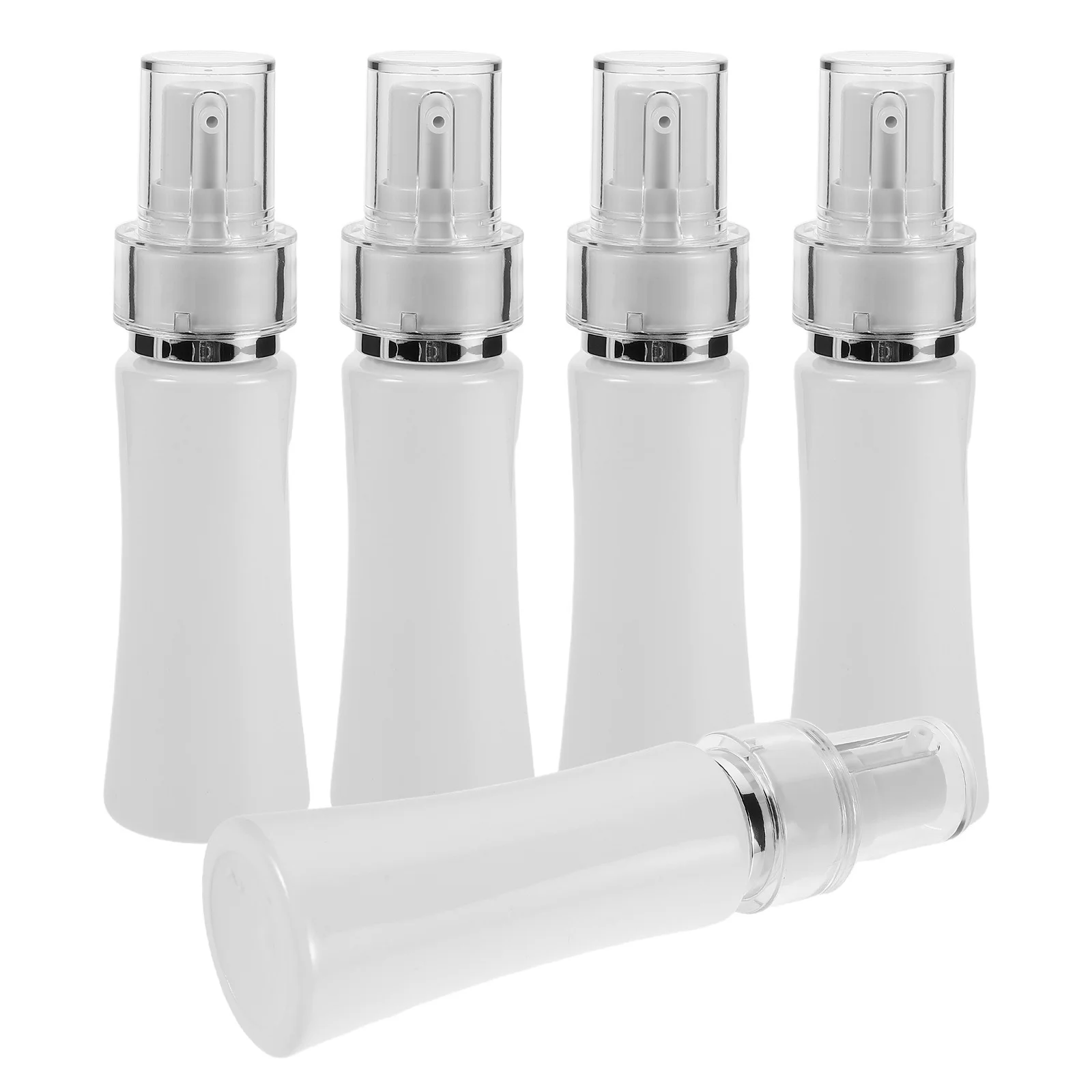 

5Pcs Travel Lotion Dispenser Bottles Pump Cap Unique Waist Design Refillable Shampoo Conditioner Containers Travel Cream Bottle