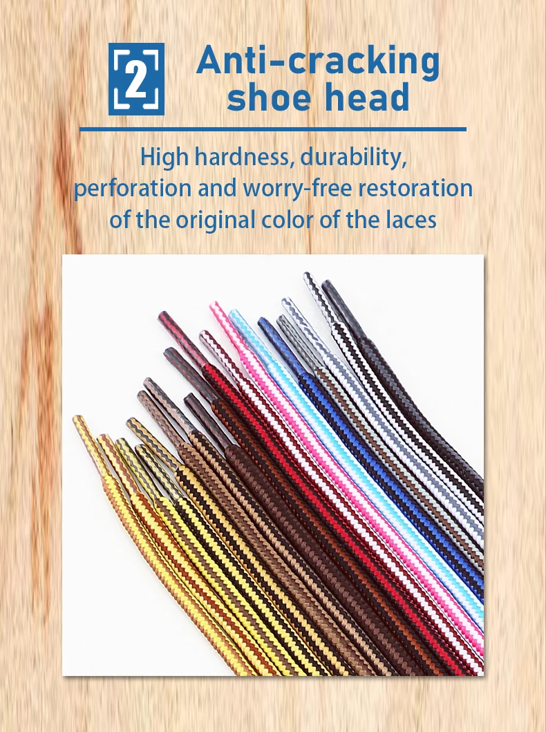 1 Paar gestreifte, zweifarbige, runde Schnürsenkel für Outdoor-Wanderschuhe, Freizeitschuhe, Sneaker und andere Schuhe – ein praktisches Accessoire für den Alltag. – Detail 3