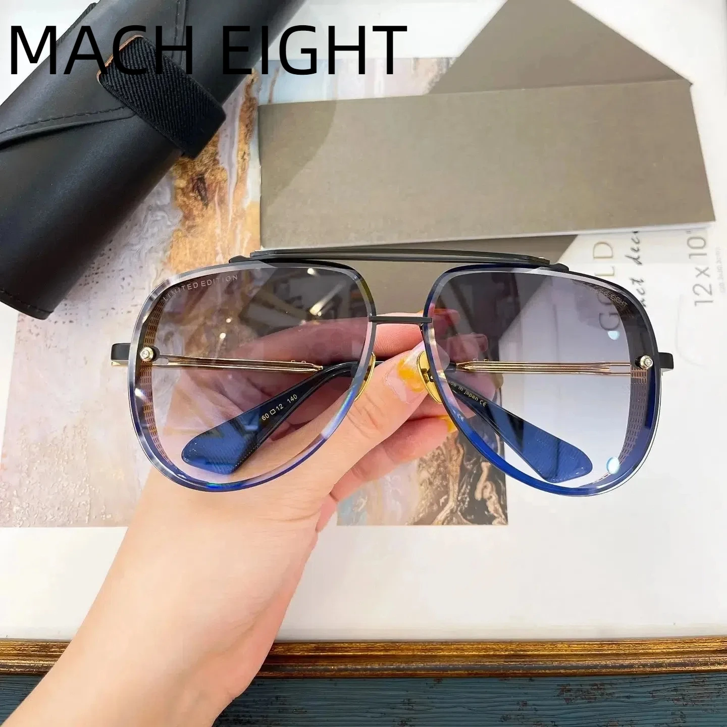 

New Arrival MACH EIGHT LIMITED EDITION Luxury Pop Retro Men Eyewear Gradient Purple Lenses Classic Business Women Sunglasses