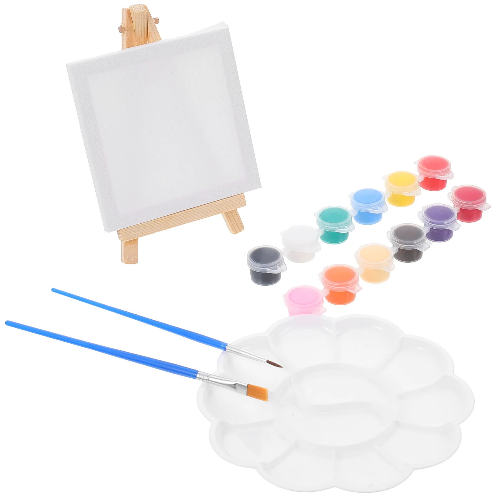 Display Shelves Easel Picture Frame Set Acrylic Paint Pigment Oil Mini Canvas Coating Accessory DIY White Supply Child