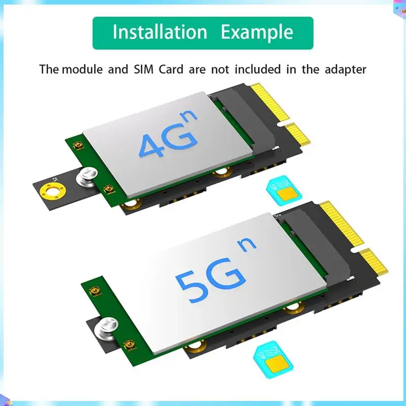 N93R Mini M.2 Key B To PCI-E Adapter With Dual NANO SIM Card Slot For 3G/4G/5G Module Easy To Use