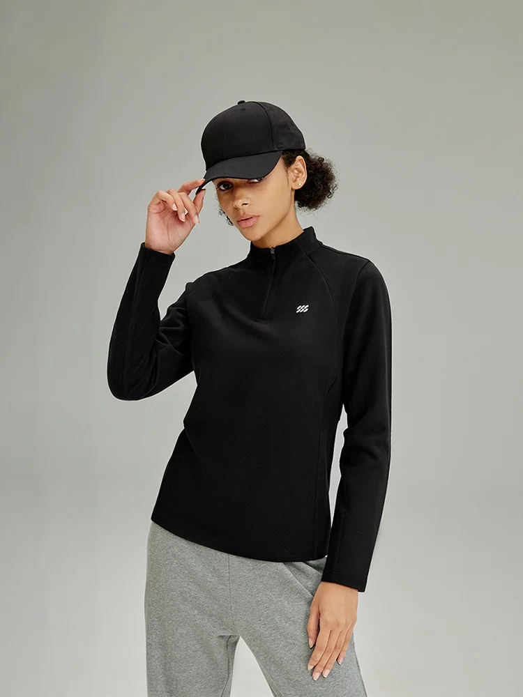 Fitn الرياضة يوم Brued هوديي المرأة Faion الخريف جديد Sle الوقوف طوق قميص مطبوع البوليستر دنة مزيج طويل Sve