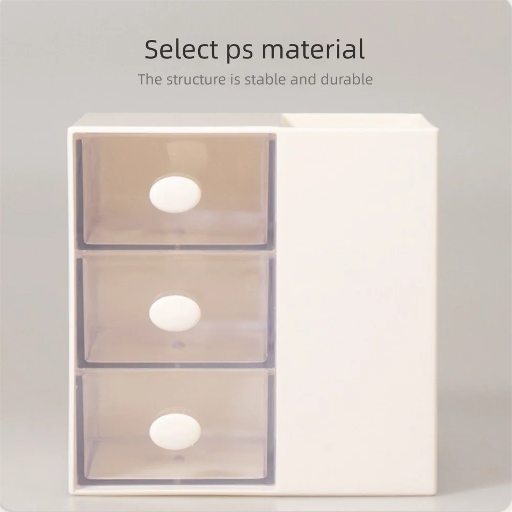 Clear Drawer Student Stationery Storage Box Stackable Multi Functional Desktop Pen Holder Fashion Plastic Jewelry Organizer Box