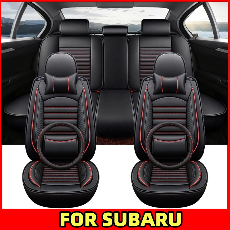 

Чехол на автомобильное сиденье, водонепроницаемый, износостойкий, из искусственной кожи, роскошный, с фиксированной талией, передний и задний ряд, чехол на сиденье с полной оберткой для SUBARU