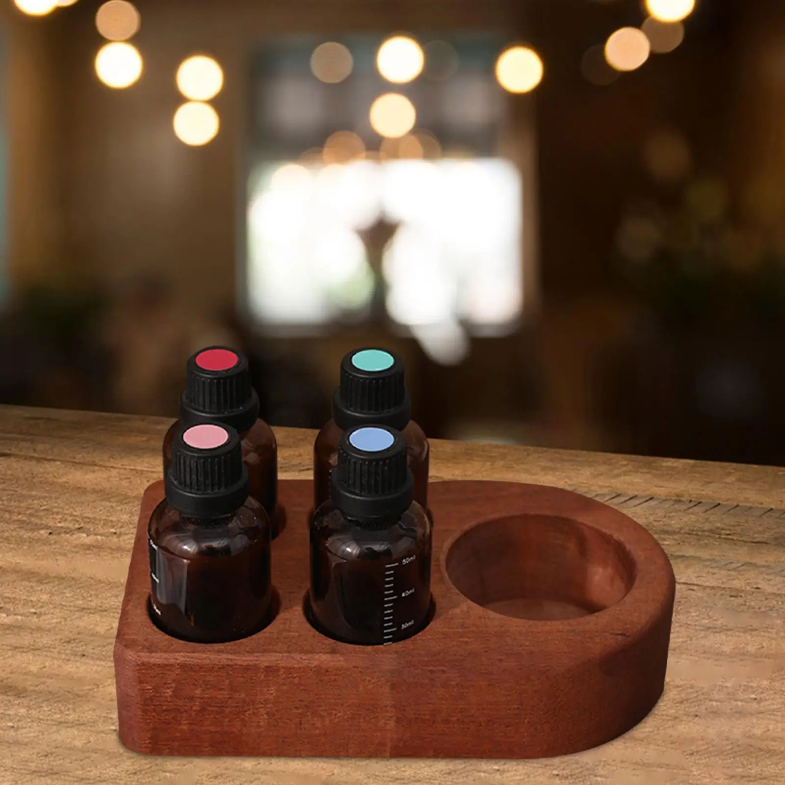 3/5/7 ثقوب خشبية رف عرض الزيوت العطرية حامل تخزين طلاء الأظافر العطور لمنظم سطح الطاولة لمتجر المنزل