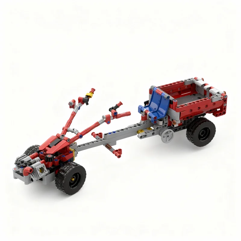 ชุดตัวต่อรถแทรกเตอร์เพลาเดียว MOC จำนวน 481 ชิ้น ของเล่นแบบประกอบเอง ของขวัญคริสต์มาส ของเล่นเสริมพัฒนาการเด็ก