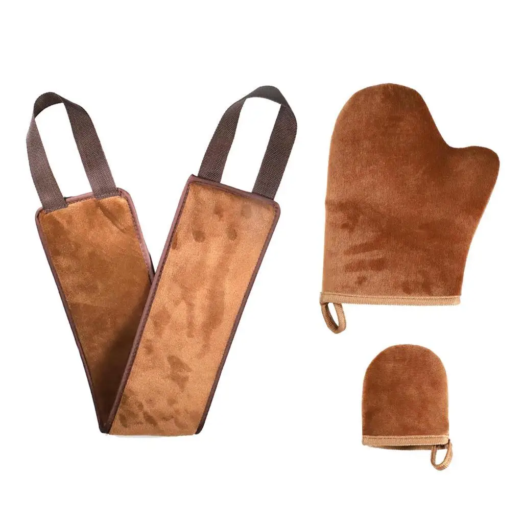 Reusable Self Tanning Velvet Body Fake Tan Mitt Applicator Tanner Glove Self Tanning Mitts Back Applicator Matt