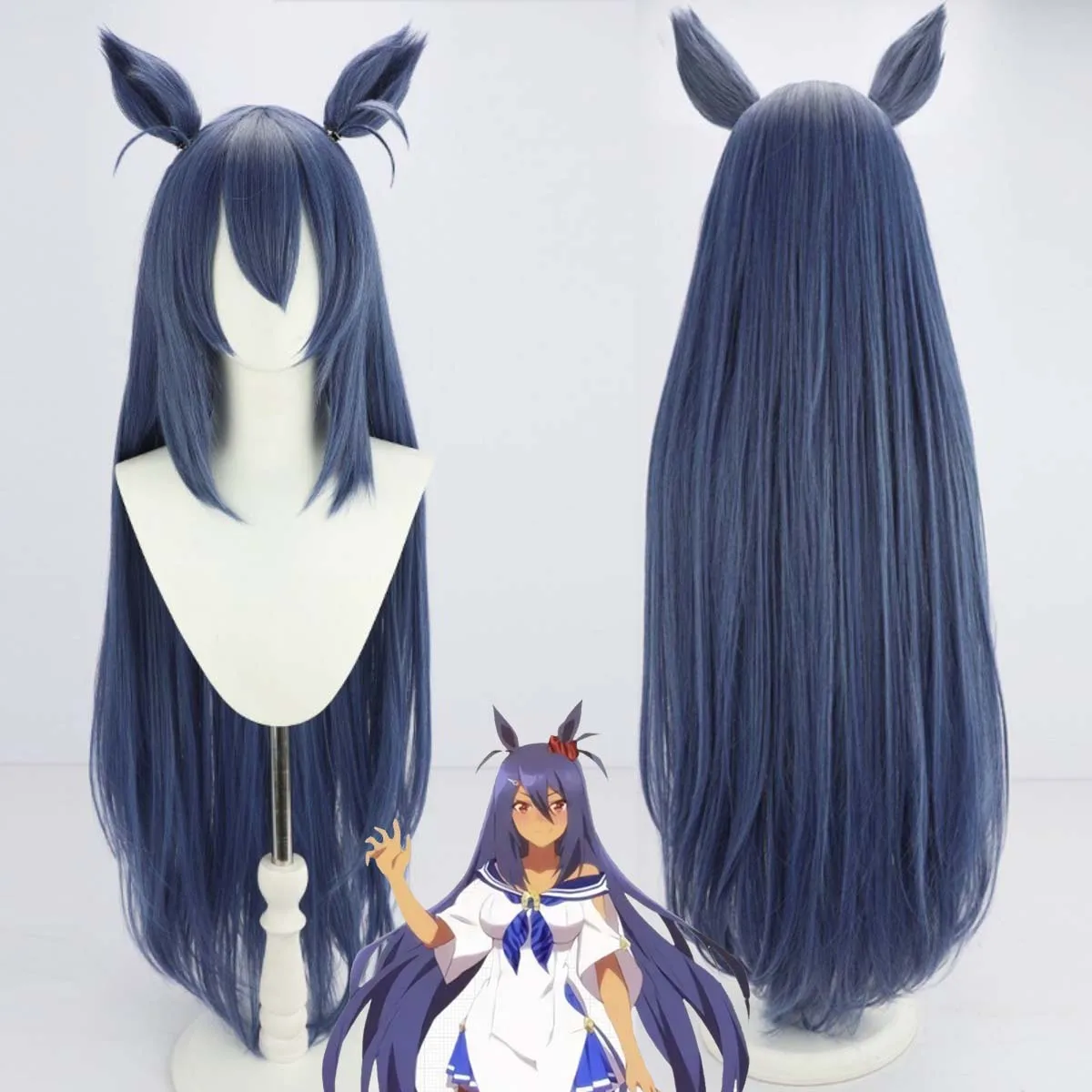 

Костюм для ролевых игр и вечеринок: парик для косплея Uma Musume Pretty Derby Hishi Amazon с ушками