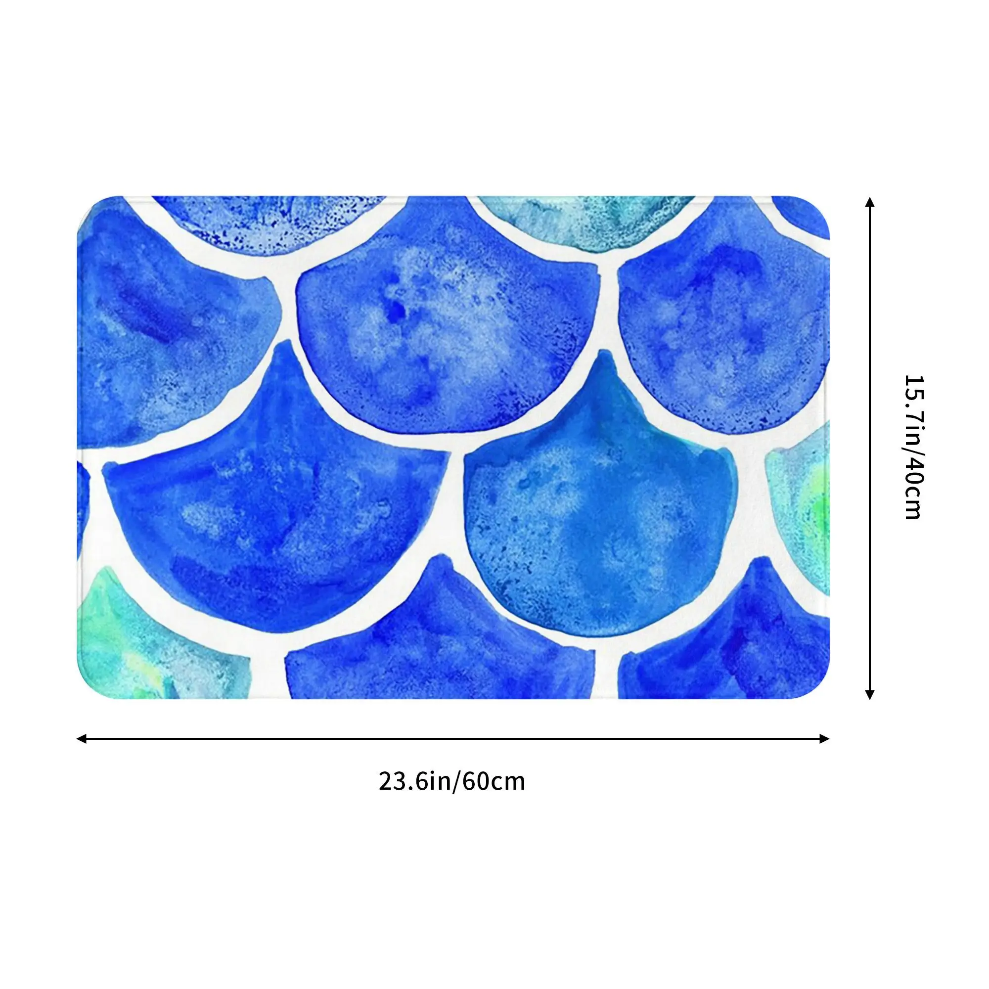 Blue Mermaid Scales Anti-slip Doormat Floor Mat Sand Scraping Carpet Rug for Kitchen Entrance Home Living room Footpad Mats
