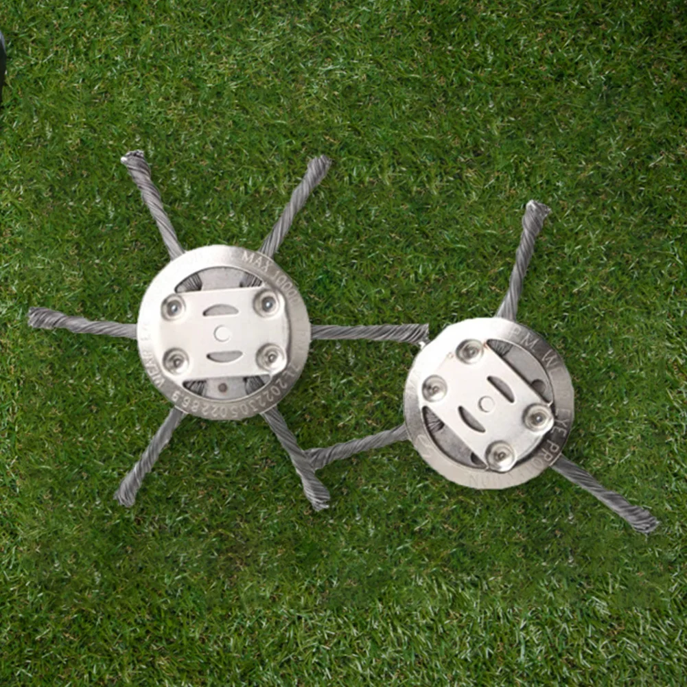 2 قطعة عجلة أسلاك الفولاذ العشب الانتهازي رئيس حديقة إزالة الأعشاب الضارة فرشاة استبدال فرش سلك الاعشاب شفرة إزالة الصدأ والقوس