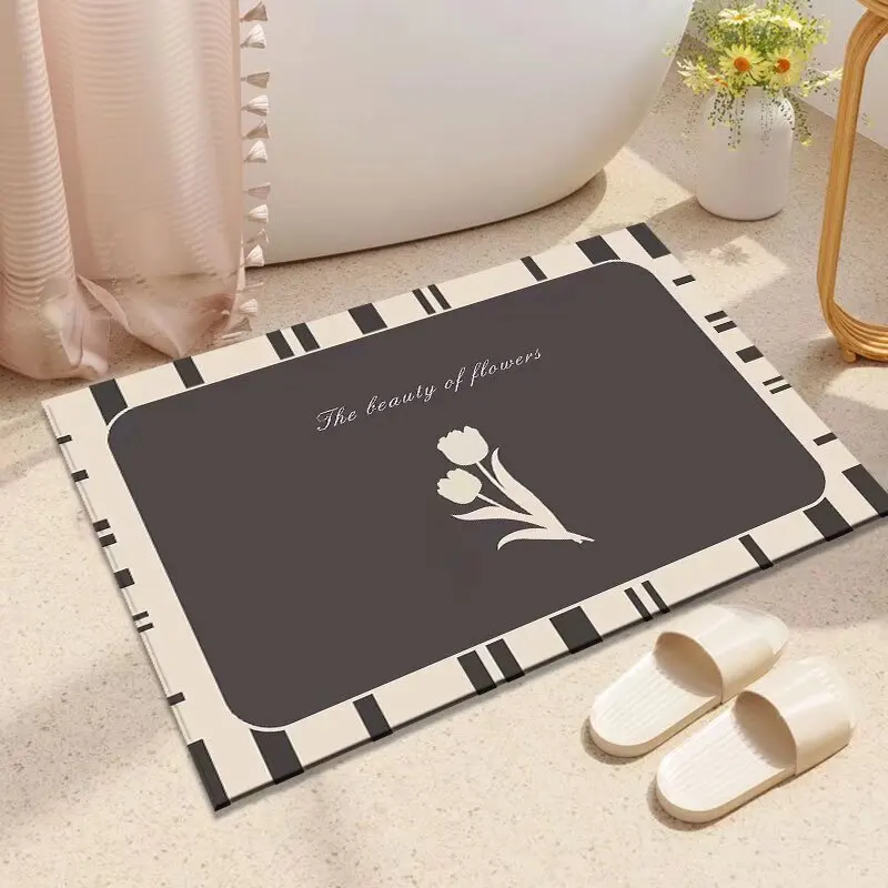 سجادة أرضية ماصة للحمام، طين المشطورة، المرحاض المنزلي، سجادة أرضية باب المرحاض، سجادة سريعة الجفاف غير قابلة للانزلاق