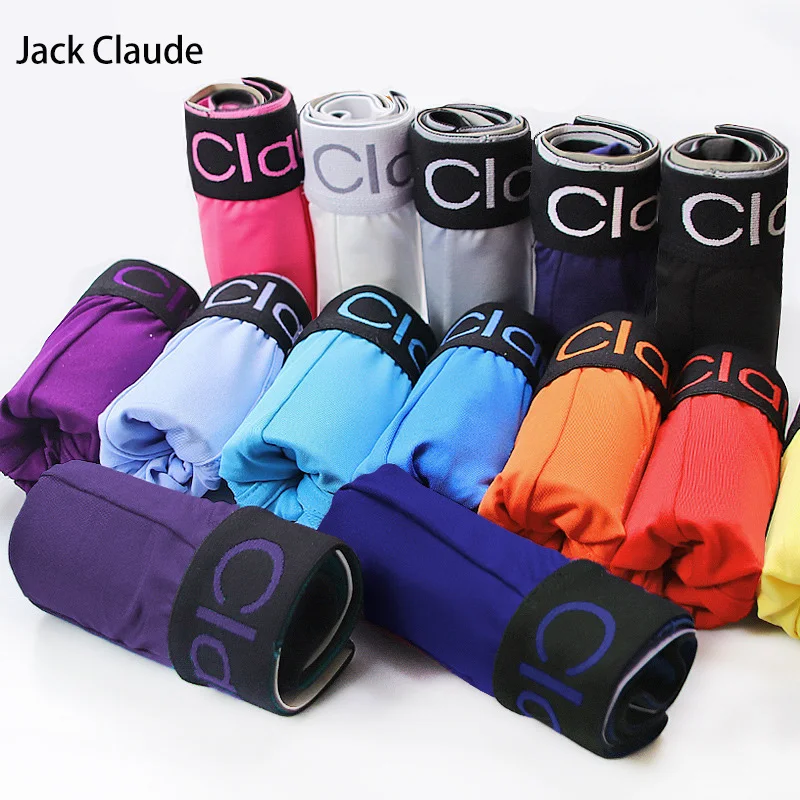 JACK CLAUDE 5pcs Men Underwear Majtki Meskie Solid Sexy Lingerie Boxer Briefs Wholesale Lots BoxerShorts Panties Underpants