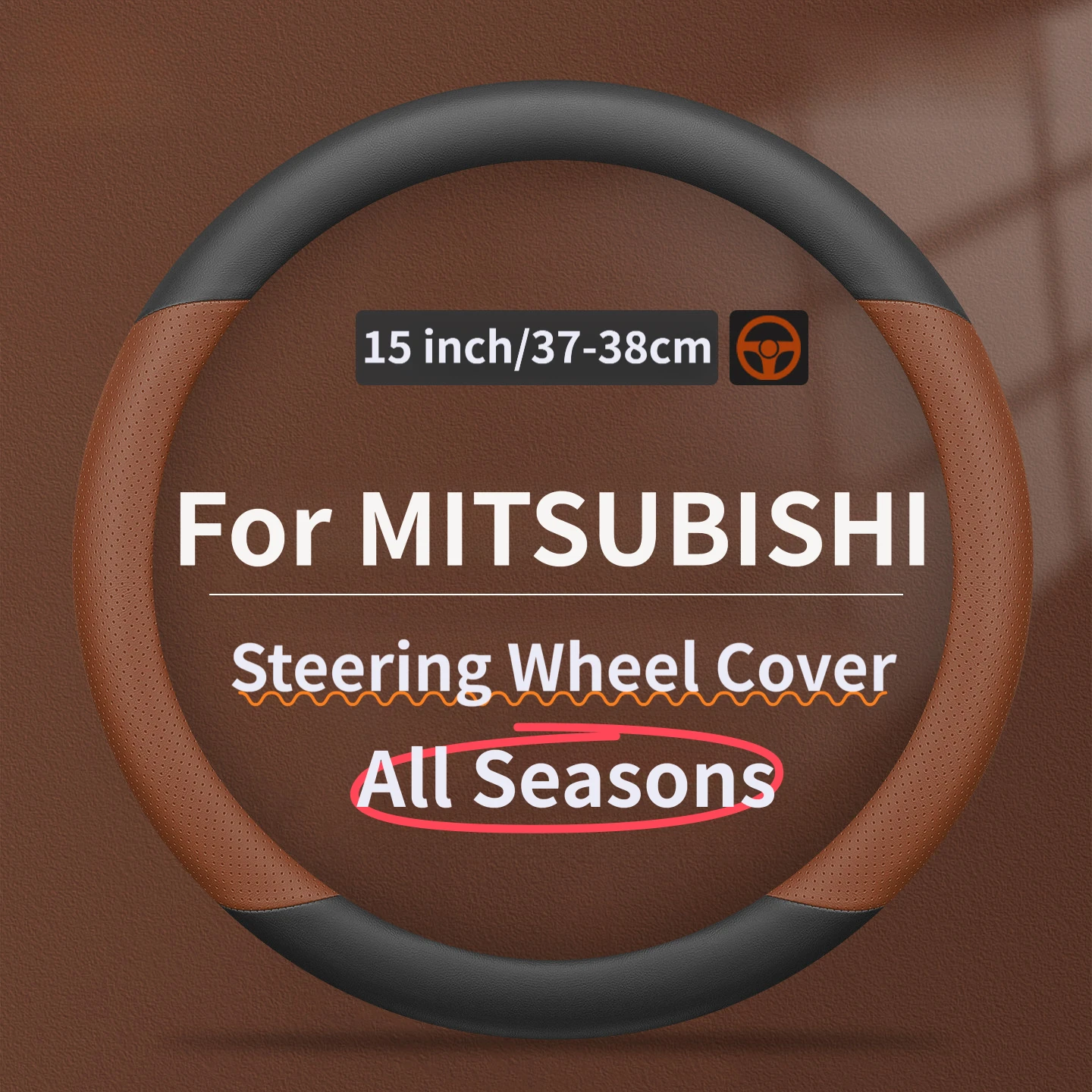 Minimalist Anti-Slip Car Steering Wheel Cover suitable for Mitsubishi Xpander, Xpander Cross, Mirage G4, Mitsubishi Xpander
