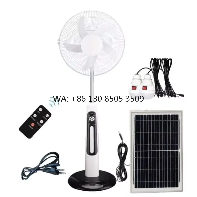 

Rechargeable 16/18 Inches Floor Stand Fan New 5 Blades Solar Powered Electric Fan with Solar Panel