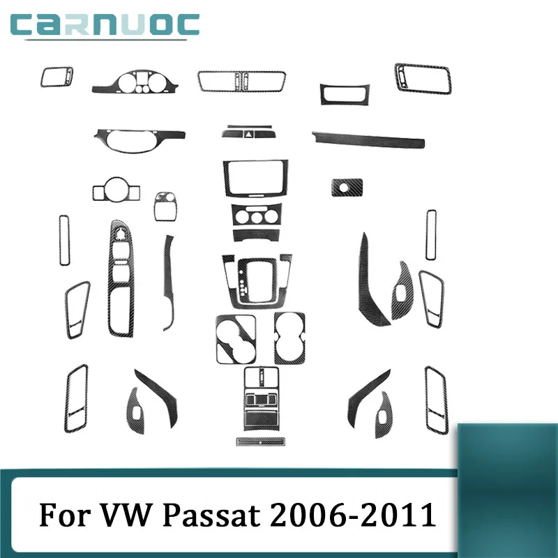 

Carbon Fiber Black Styling Stickers For Volkswagen VW Passat 2006 2007 2008 2009 2010 2011 Car Interior Decorative Accessories
