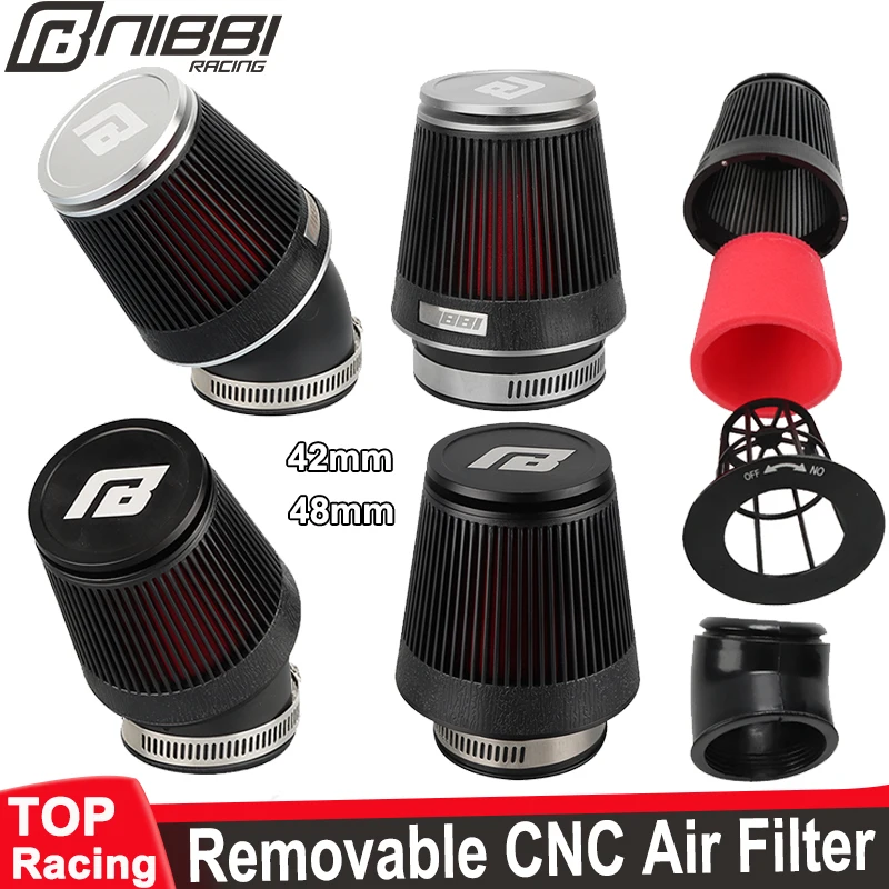 

NIBBI Motorcycle CNC Air Filter 42mm 48mm Removable Mushroom Head Air Filters for Yamaha KTM Dirt Pit Bike Motocross Accesories