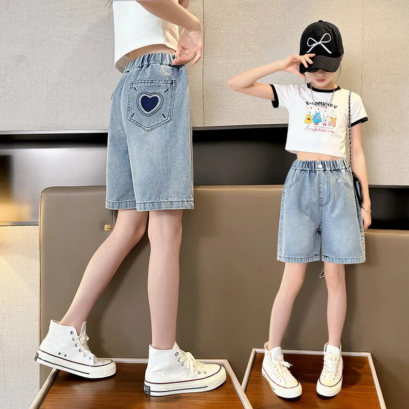Teens Girls Denim Shorts New Summer Fashion Girl Short Jeans Children Girls Jeans Shorts Solid Girls Half Pants Clothing image 4