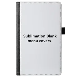 Sublimation Blank Pu Leather Hotel Menu Folders Food List Covers Server Book Coffee Restaurant Menu Holder for Customize Design