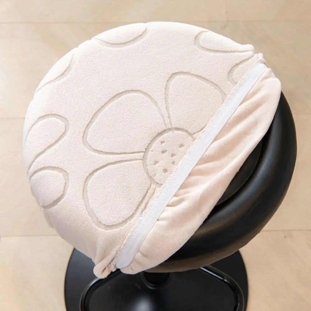 Stretch Round Chair Protector Soft Fleece Stool Slipcover Anti Slip Seat Pad For Bar Chairs Lifting Stools Furniture Decor