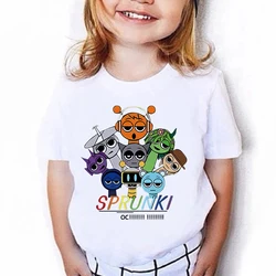 cute Children Sprunki T Shirt Kids Fashion Casual Cartoon Incredibox T-Shirts Boys O-Neck Short Sleeve Baby Girls Summer Clothes