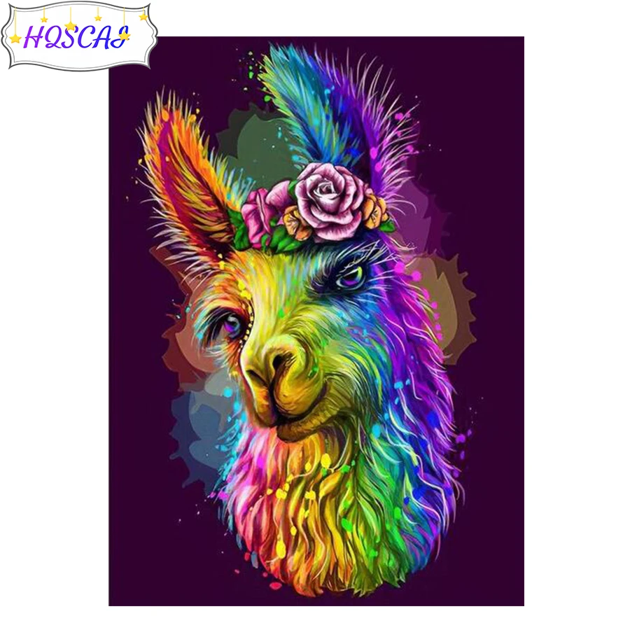 5D Diy Diamond Painting Doodle animal head Full Round Square Drill cross stitch Rhinestone Mosaic Art Picture Home Decoration