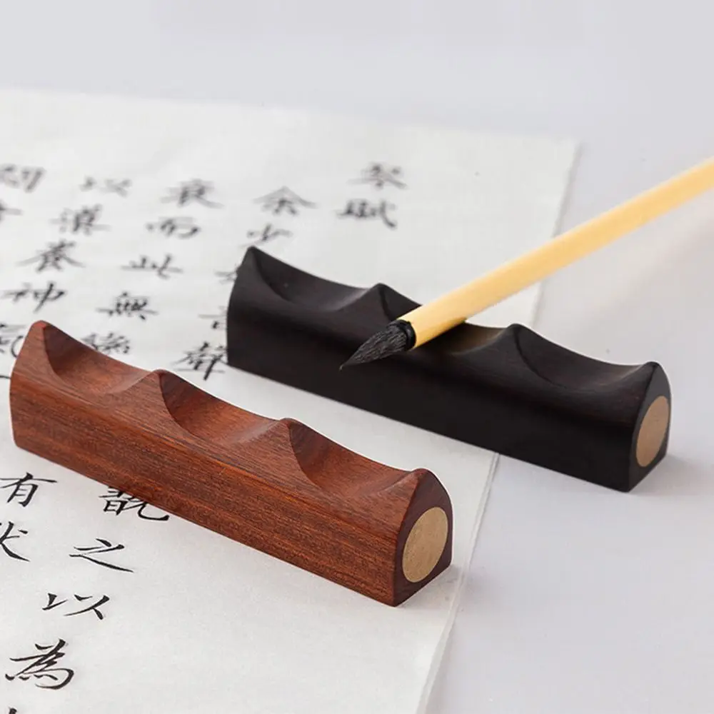 Creative Calligraphy Pen Holder Durable Portable Wooden Desk Pen Stand Chinese Office Supplies Writing Brush Holder