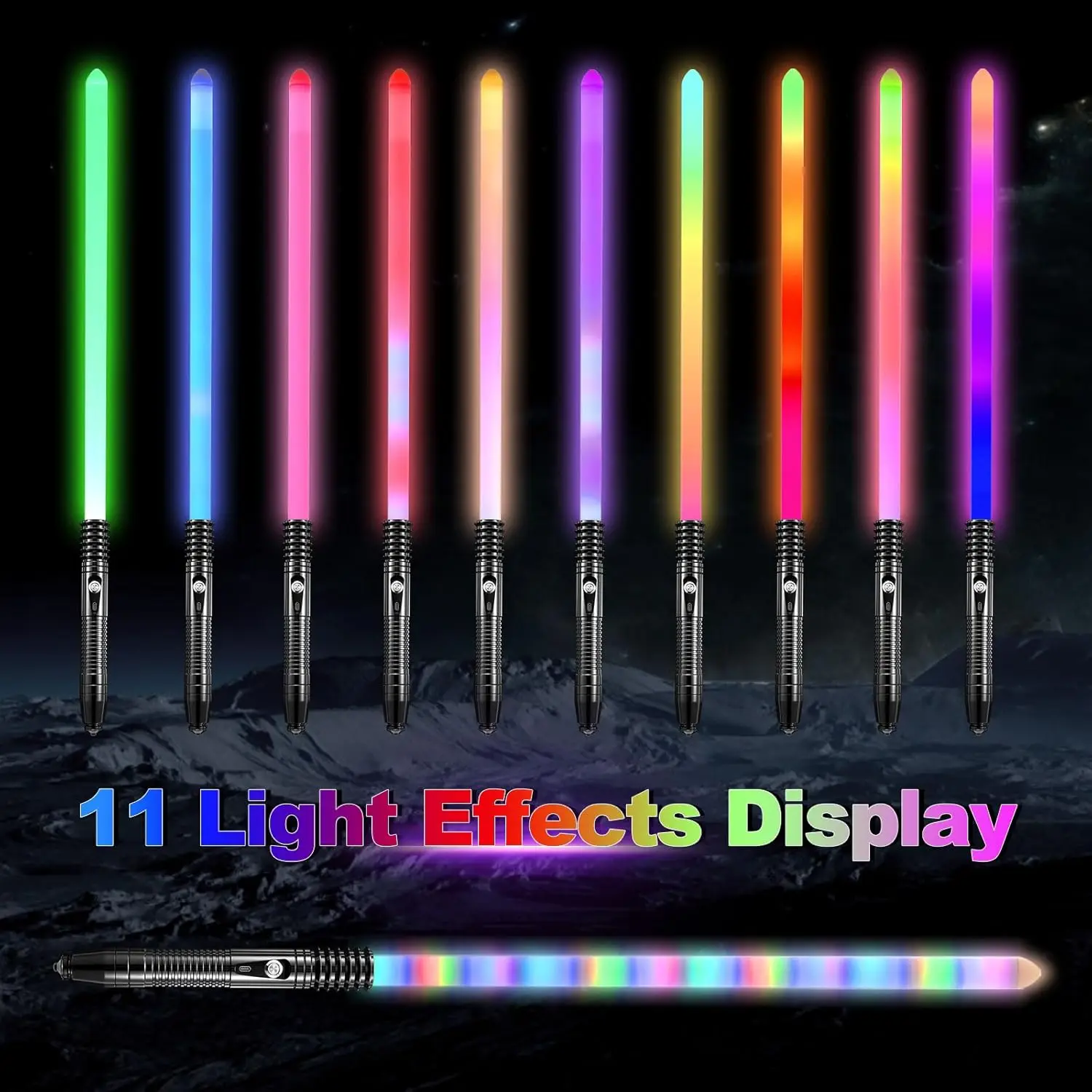 Lightsaber for Kids Adults, Pixel Lightsaber with 11 Light Effects & 11 SoundFonts, USB Rechargeable Metal Hilt Real Lightsaber