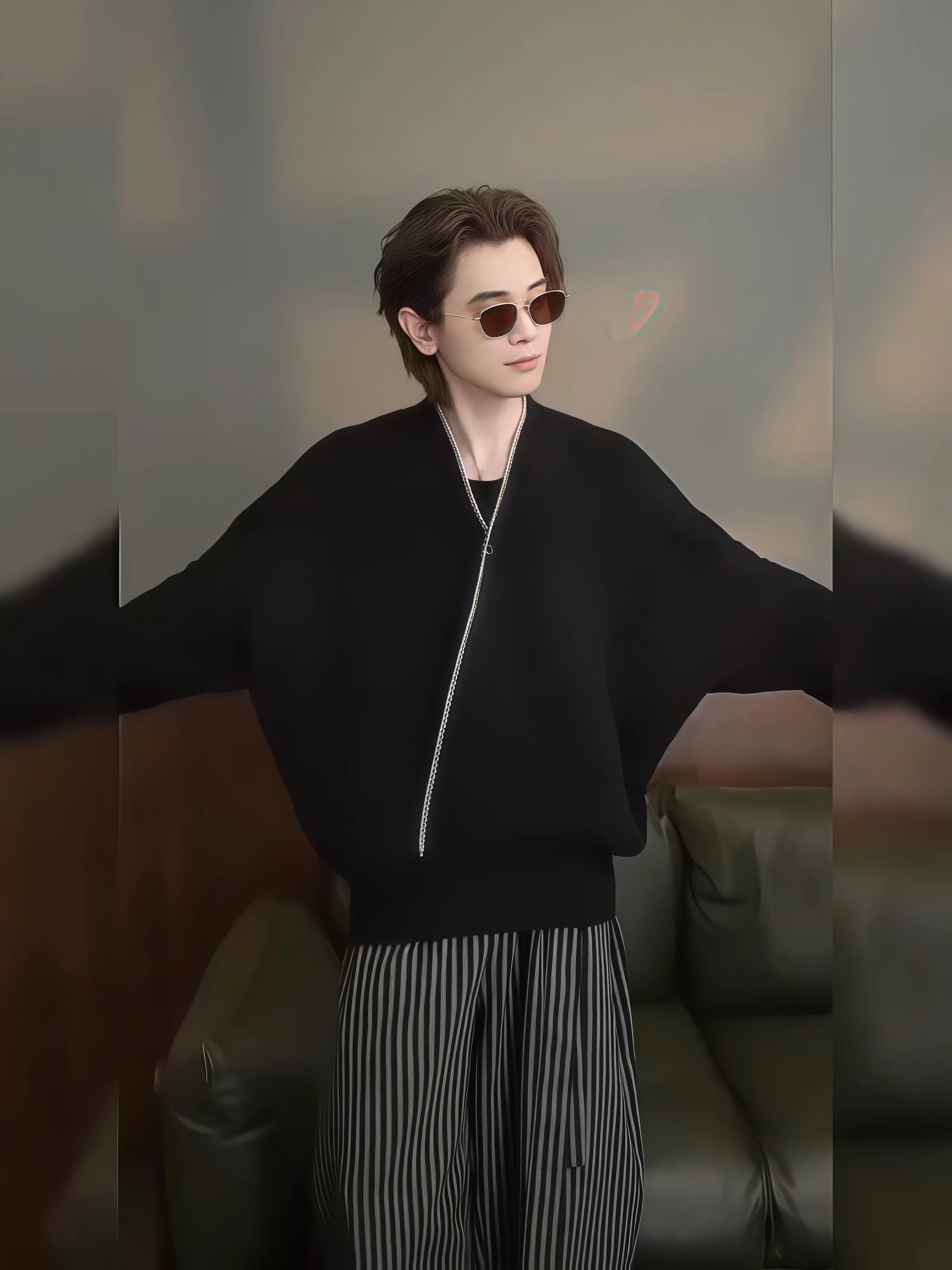 

Men's V-ne Knitted Sweater Color Blo Woolen Heavyweight Winter Faion Casual Wear Comfortable Soft Polyester Fiber