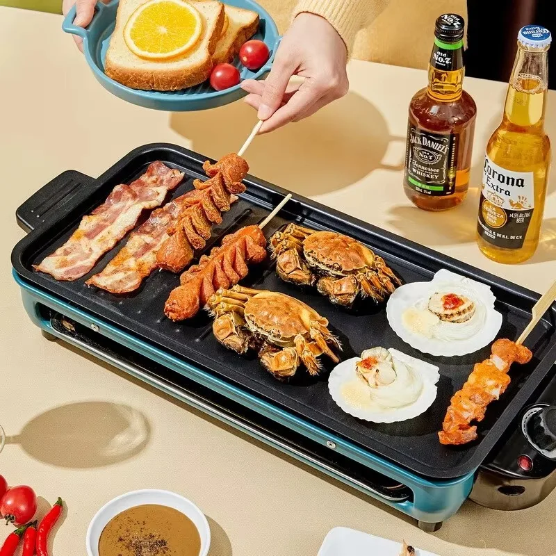 hot-selling multi-function non-stick electric barbecue baking pan indoor non-smoking household hotel electric baking pan