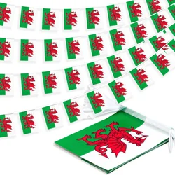 Wales  flags Wales bunting flags 14*21cm 20pcs/setBuntings Festival Party Holiday Wales string Triangular Flag