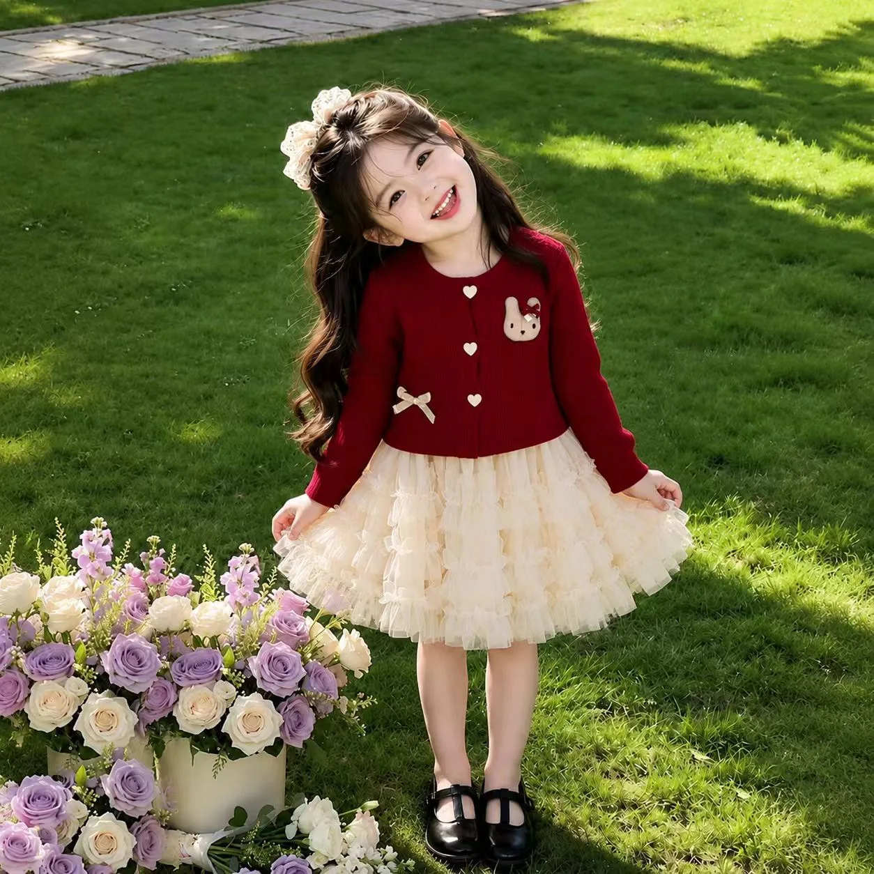 2026 New Autumn Newborn Baby Girls Clothing Set Long Sleeve Solid Color Top with Short Sleeved Dress Kid Infant Outfit