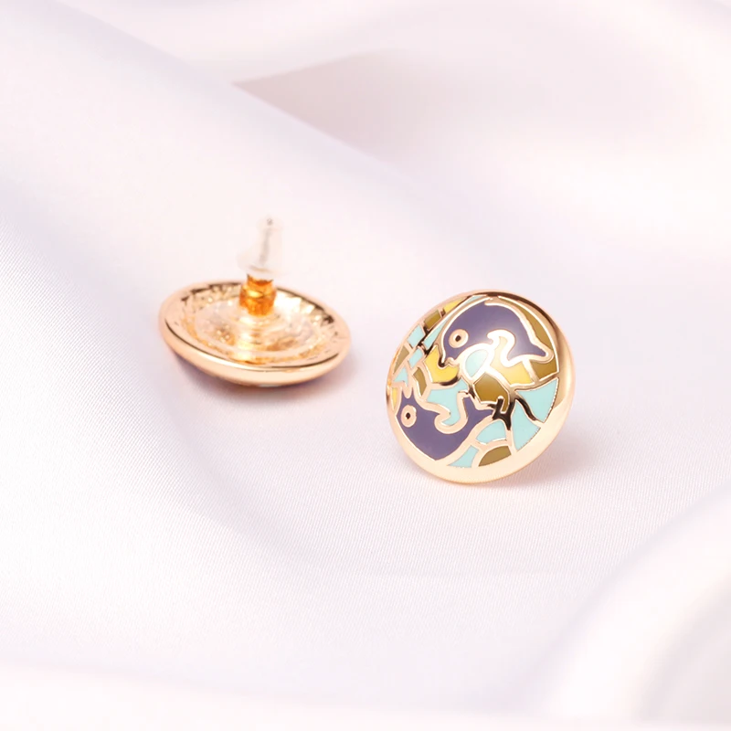 R&X  Engagement Necklace/Earrings Trendy Gift Sieraden Sets S22101 Stainless Steel Enamel Jewelry Necklace Set Women Anniversary