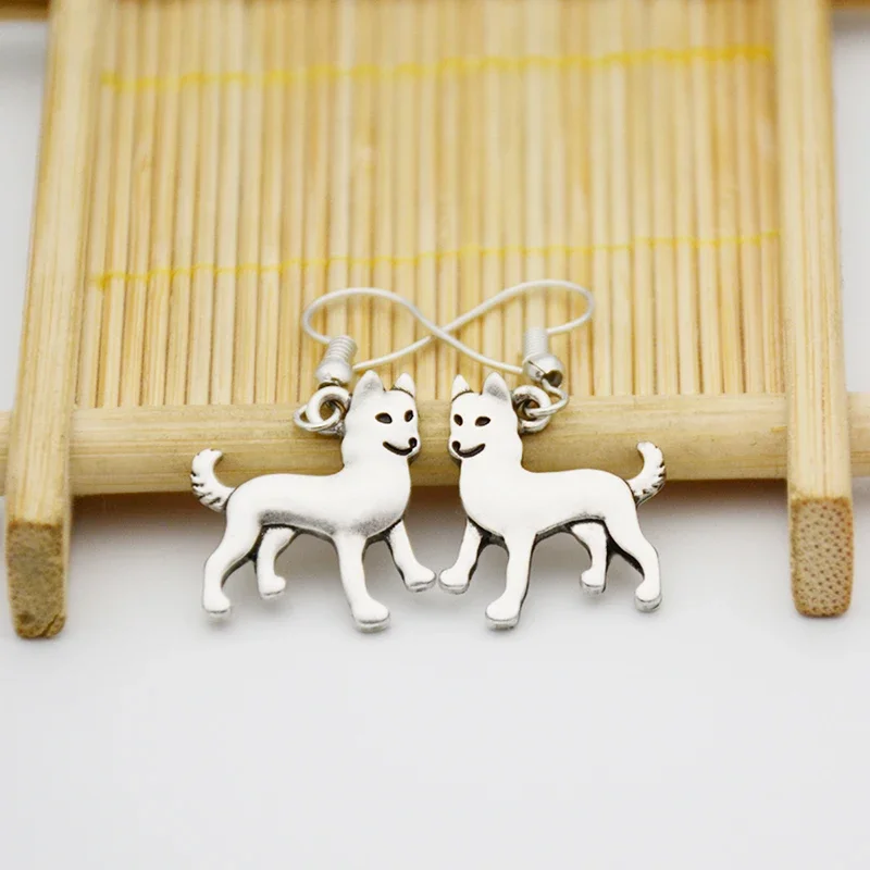 Cute Cartoon Funny Siberian Husky &  Akita Dog Charms Drop Earrings Tiny Pet Earrings for Women Fashion Jewelry