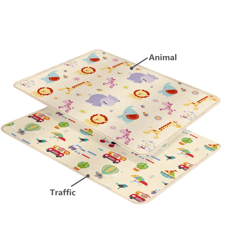 Double-sided Foldable Children Carpet Cartoon Baby Play Mat Educational Baby Activity Carpet Waterproof and Easy to Store