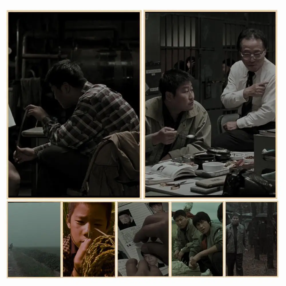 classic movie M-Memories of Murder-R Poster Decorative Wall Art Sticker for Cafe Office Bedroom and Living Room